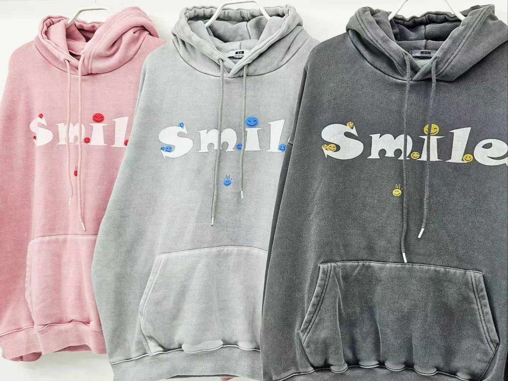 Винтажное худи оверсайз «Smile Combo» с двухсторонним принтом