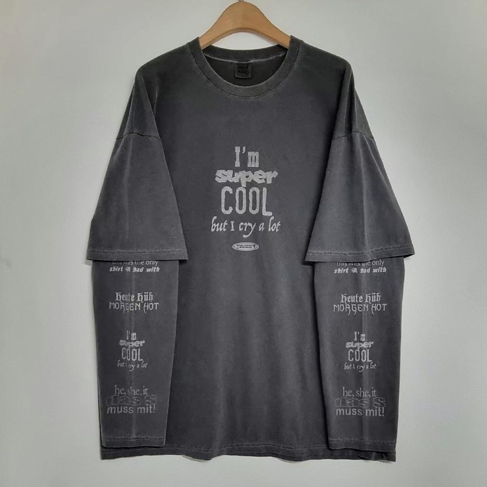Лонгслив-двойка «Super Cool» Acid Wash