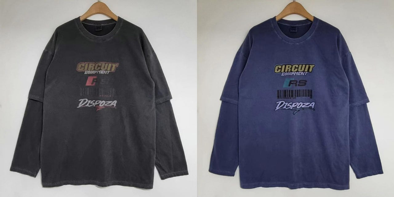 Лонгслив-двойка «Circuit Dispoza» Acid Wash
