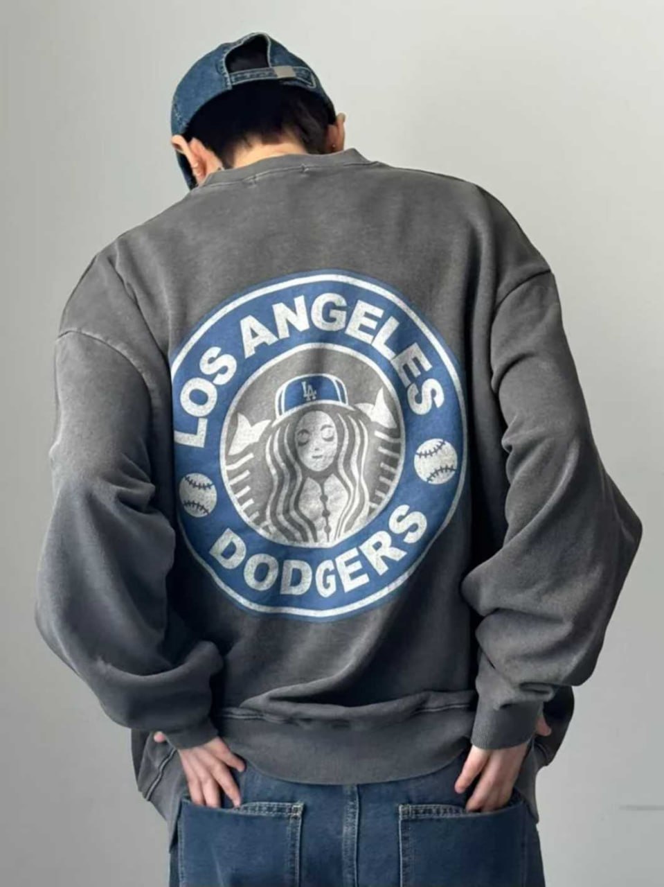 Винтажный свитшот оверсайз «Los Angeles Dodgers»