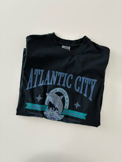 Atlantic City New Jersey Archive Vintage Tee Black