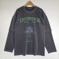 Лонгслив-двойка «Disorder World Tour» Acid Wash Oversized