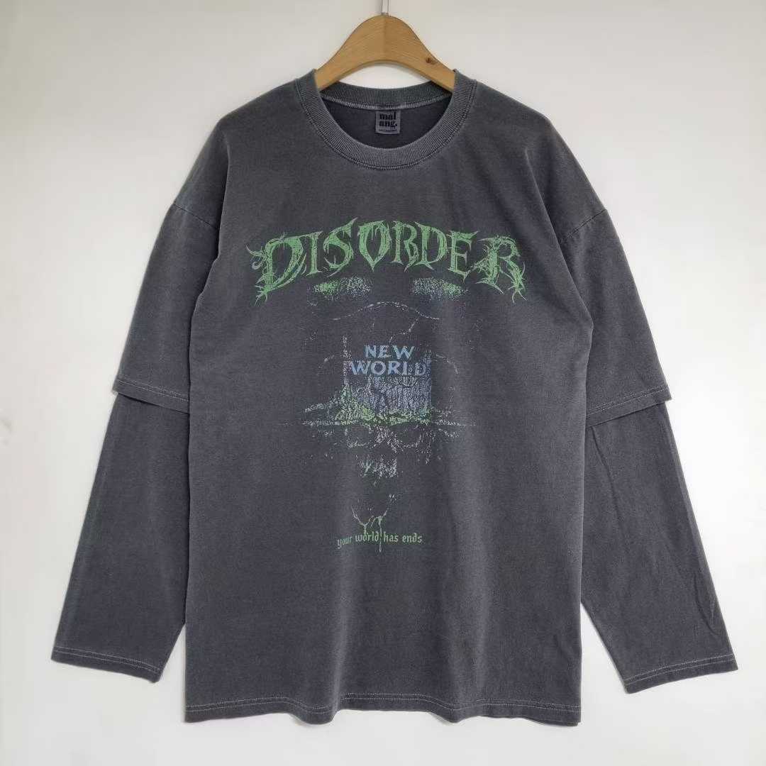 Лонгслив-двойка «Disorder World Tour» Acid Wash Oversized