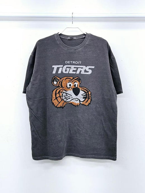 Винтажная футболка оверсайз «Detroit Tigers Retro Mascot»