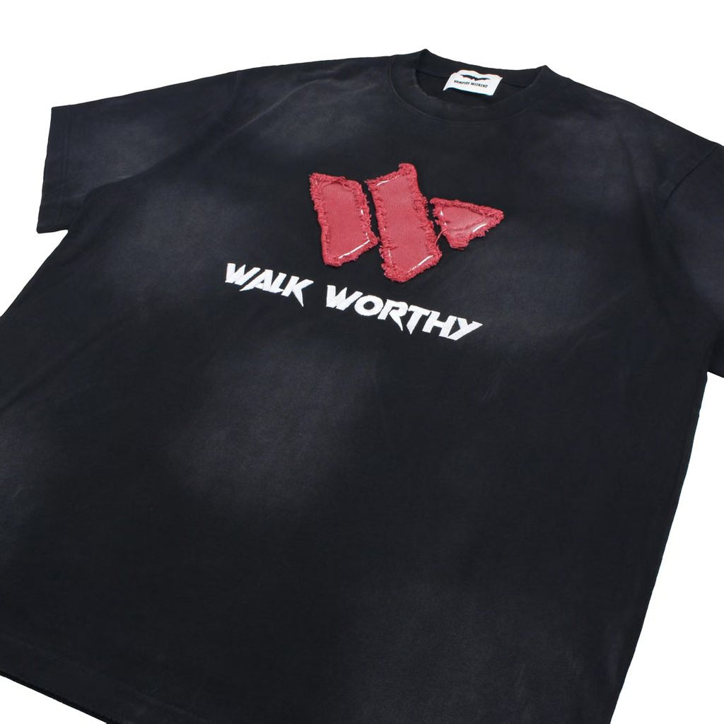 Футболка оверсайз «Walk Worthy» с эффектом мягкого тай-дай