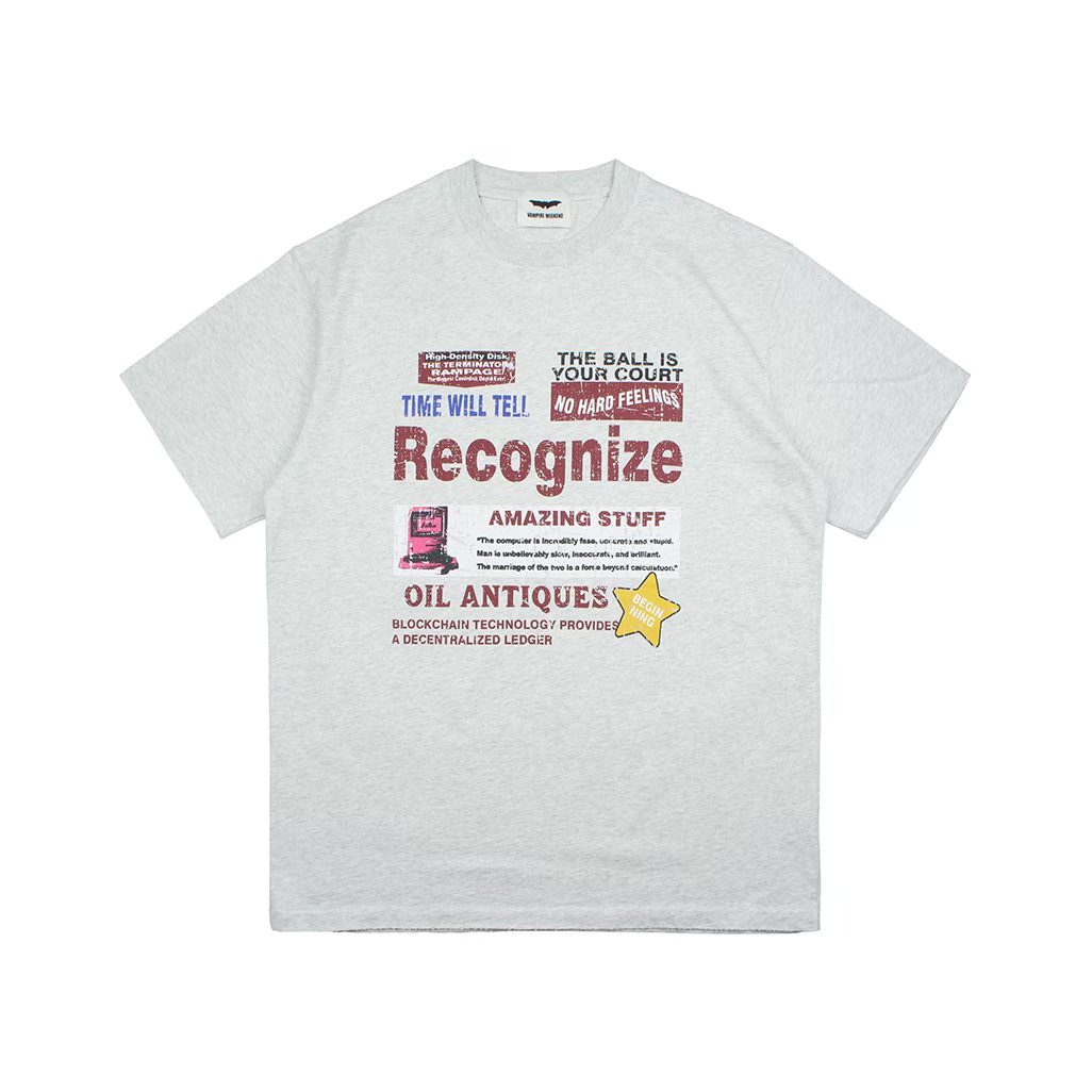 Футболка оверсайз «Recognize / Oil Antiques» с винтажным коллажем
