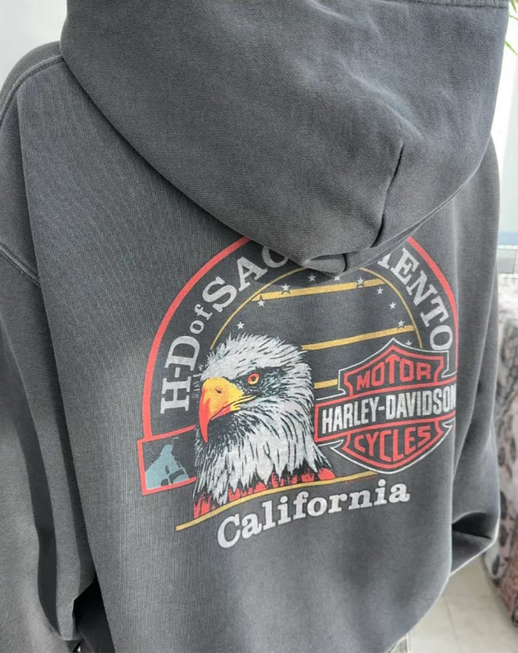 Harley-Davidson Sacramento California Flames Vintage Hoodie
