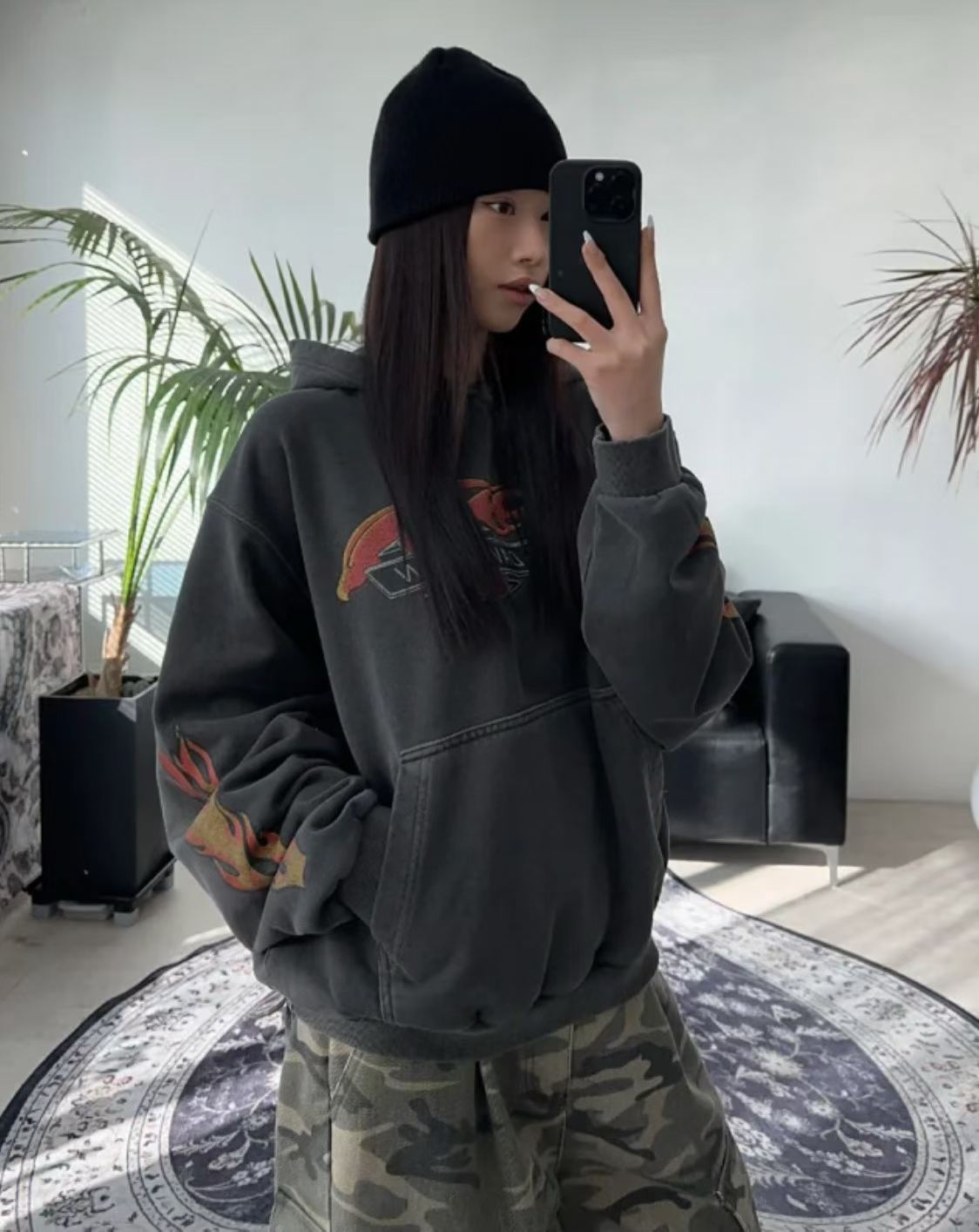 Harley-Davidson Sacramento California Flames Vintage Hoodie