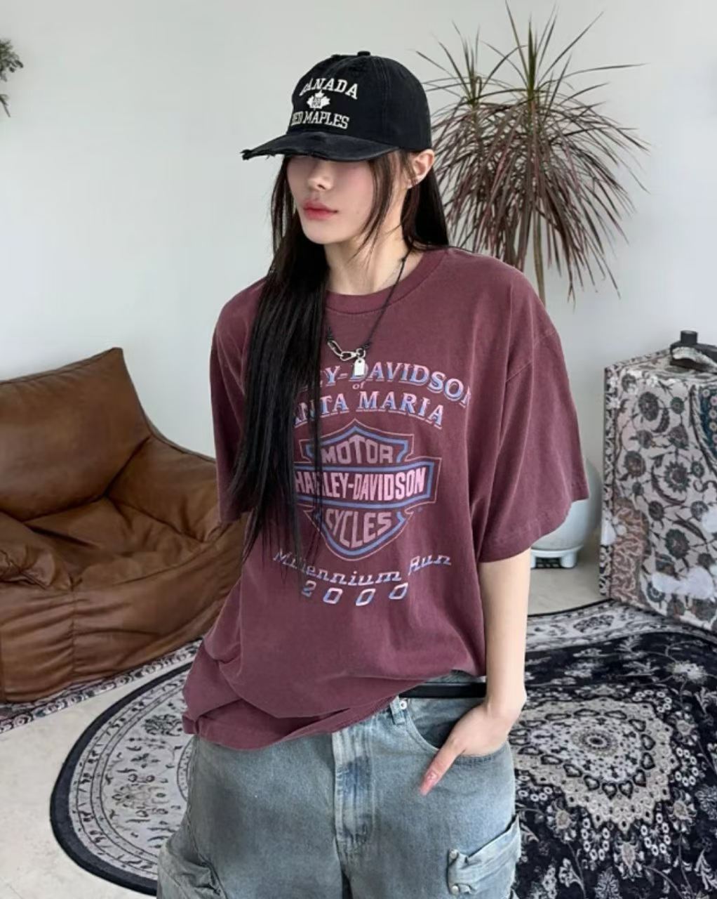 Harley-Davidson Santa Maria Millennium Run 2000 Vintage Washed Tee