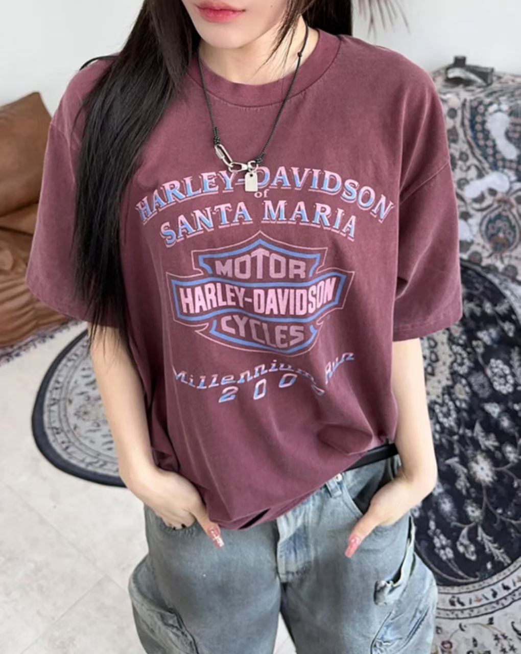 Harley-Davidson Santa Maria Millennium Run 2000 Vintage Washed Tee