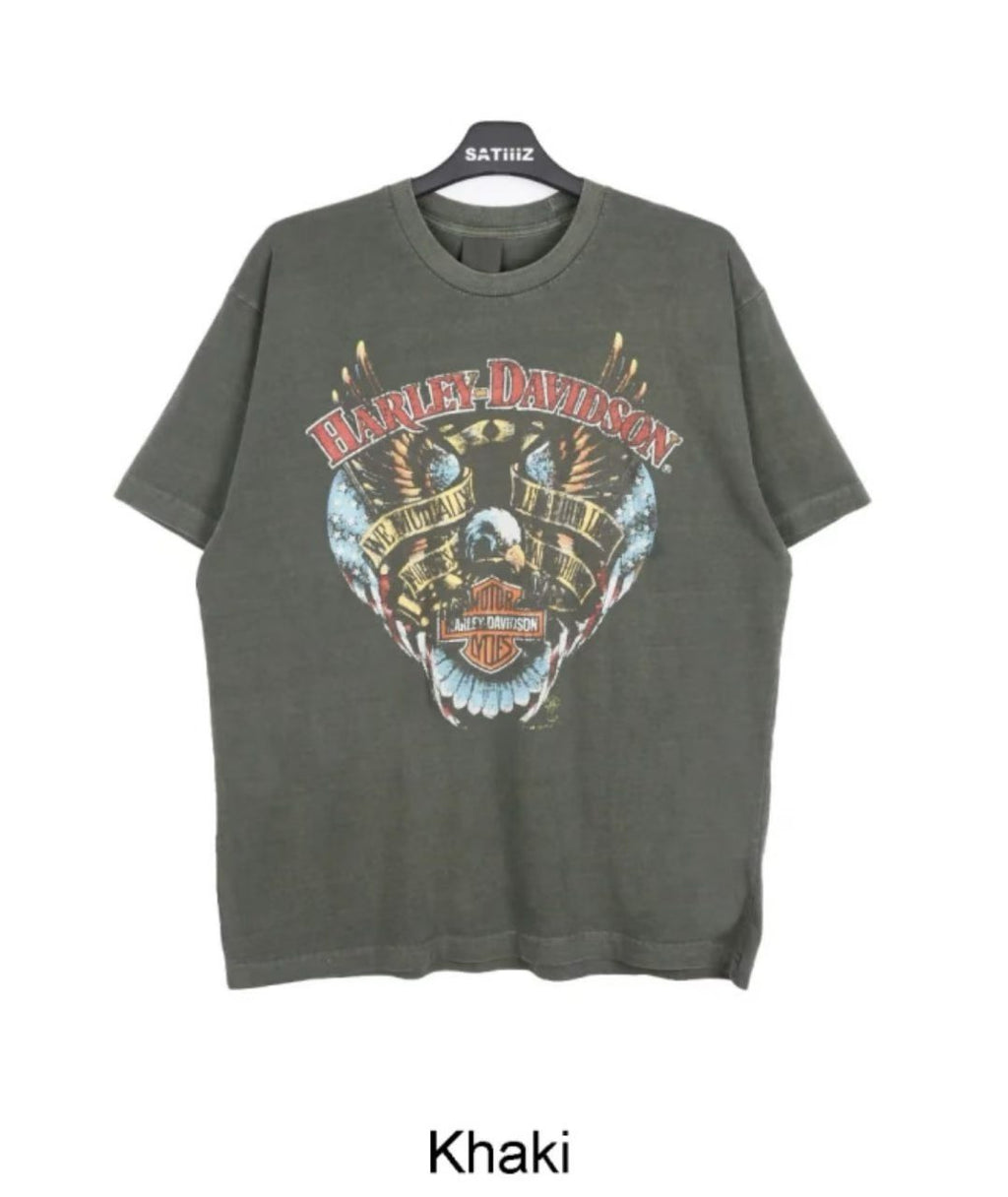 Harley-Davidson Eagle Wings Skull Vintage Washed Tee