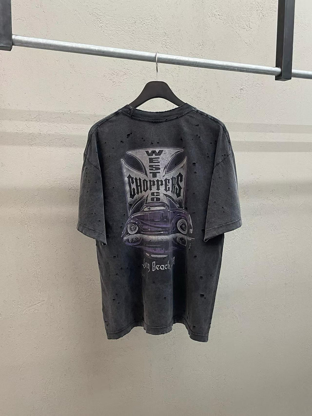West Coast Choppers Hot Rod Archive Distressed Tee Graphite