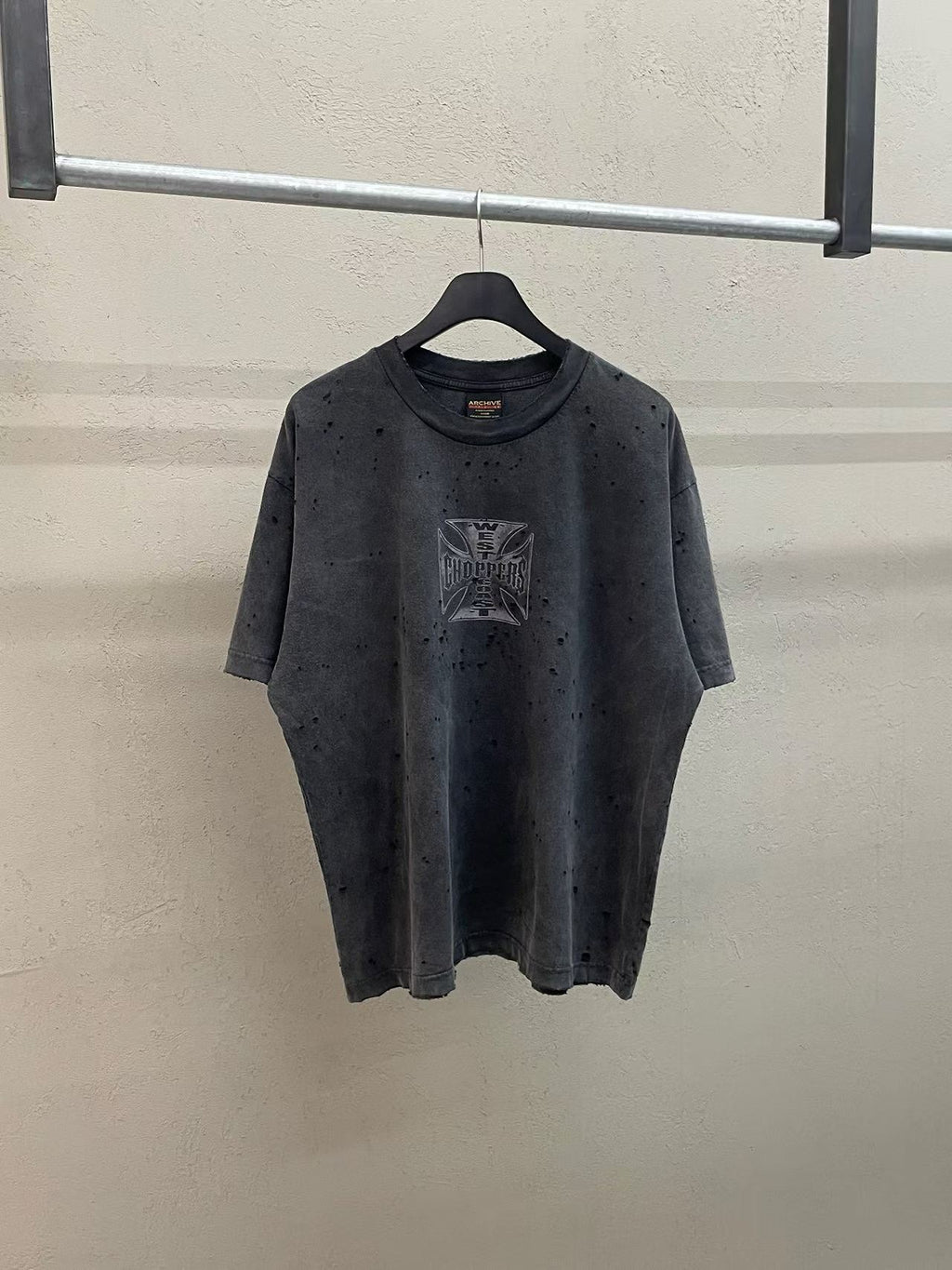 West Coast Choppers Hot Rod Archive Distressed Tee Graphite