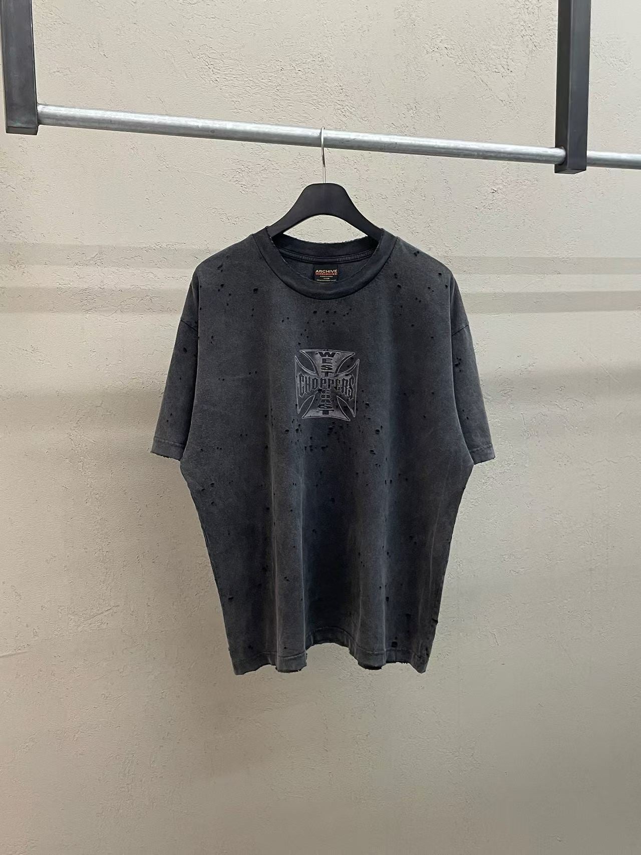 West Coast Choppers Hot Rod Archive Distressed Tee Graphite