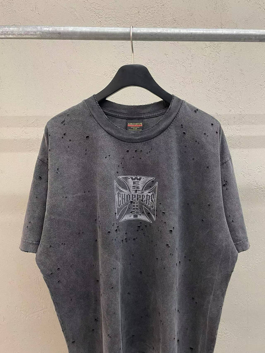 West Coast Choppers Hot Rod Archive Distressed Tee Graphite