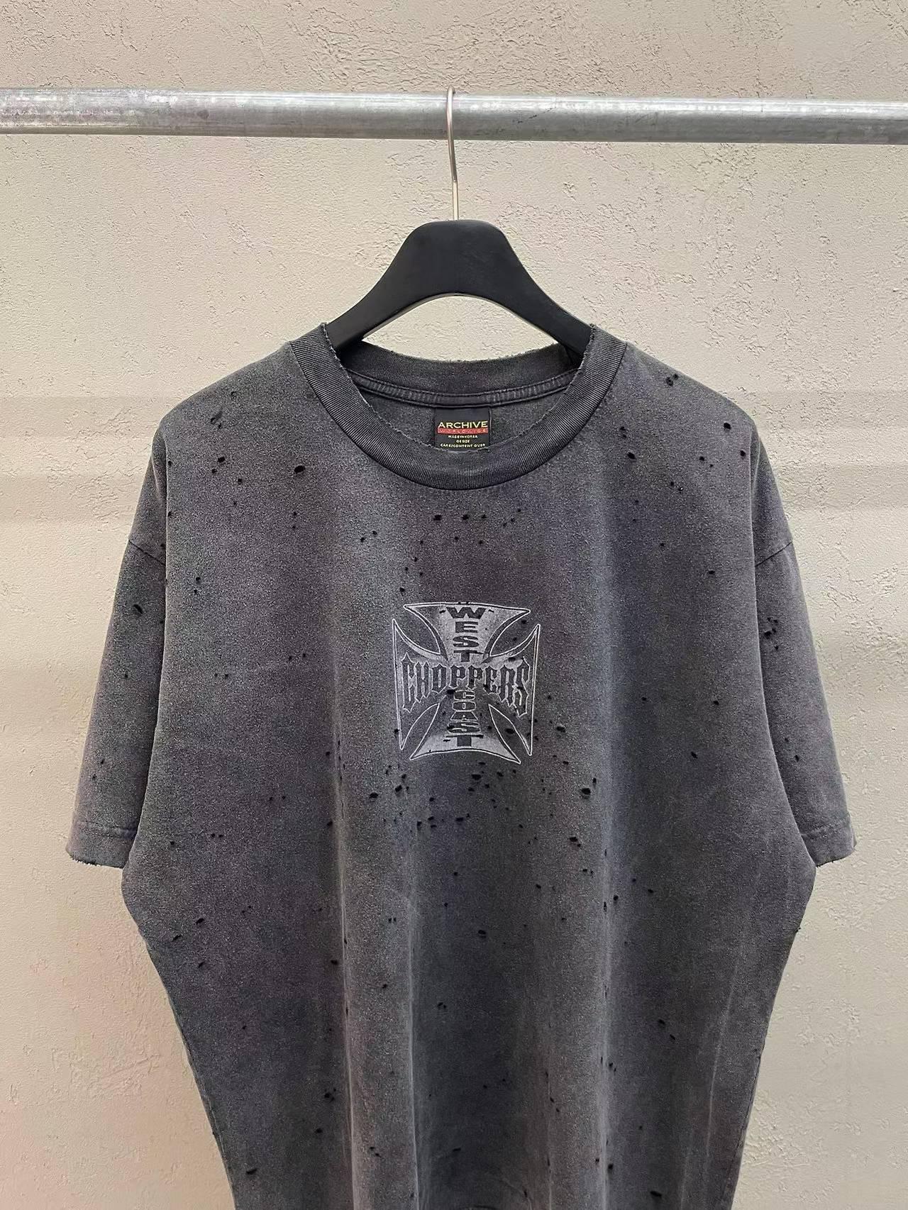 West Coast Choppers Hot Rod Archive Distressed Tee Graphite
