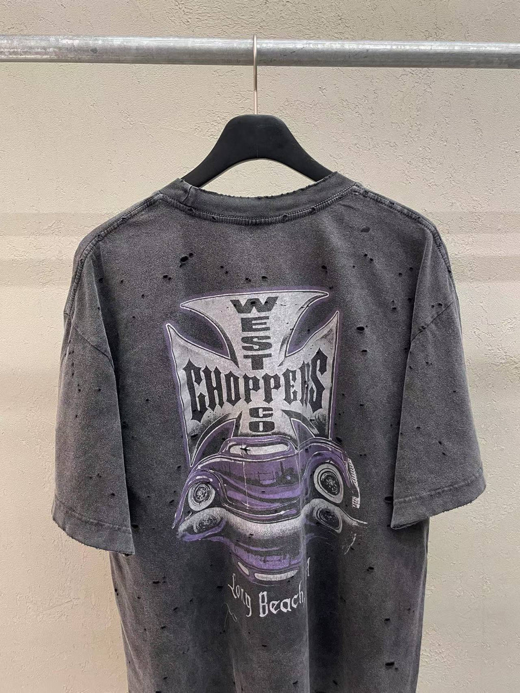 West Coast Choppers Hot Rod Archive Distressed Tee Graphite