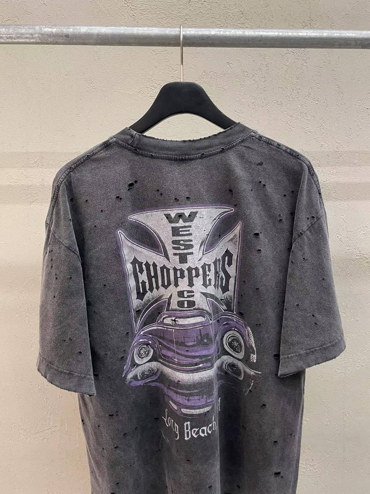 West Coast Choppers Hot Rod Archive Distressed Tee Graphite