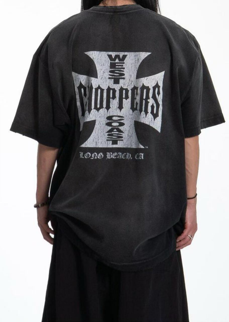 West Coast Choppers Long Beach Archive Vintage Washed Tee Black