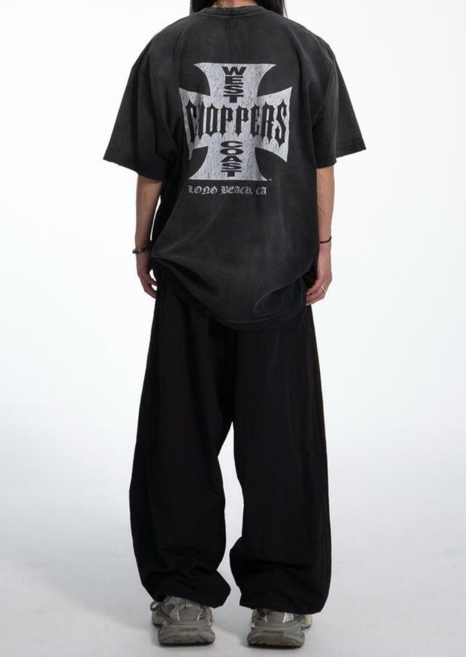West Coast Choppers Long Beach Archive Vintage Washed Tee Black