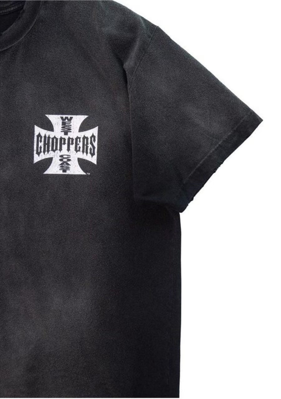 West Coast Choppers Long Beach Archive Vintage Washed Tee Black