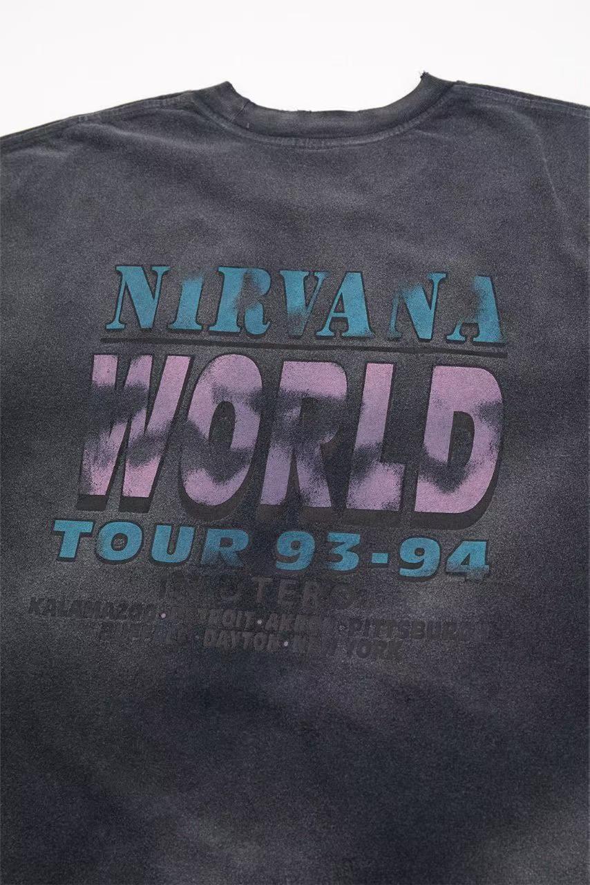 Nirvana In Utero World Tour 93-94 Archive Vintage Washed Tee