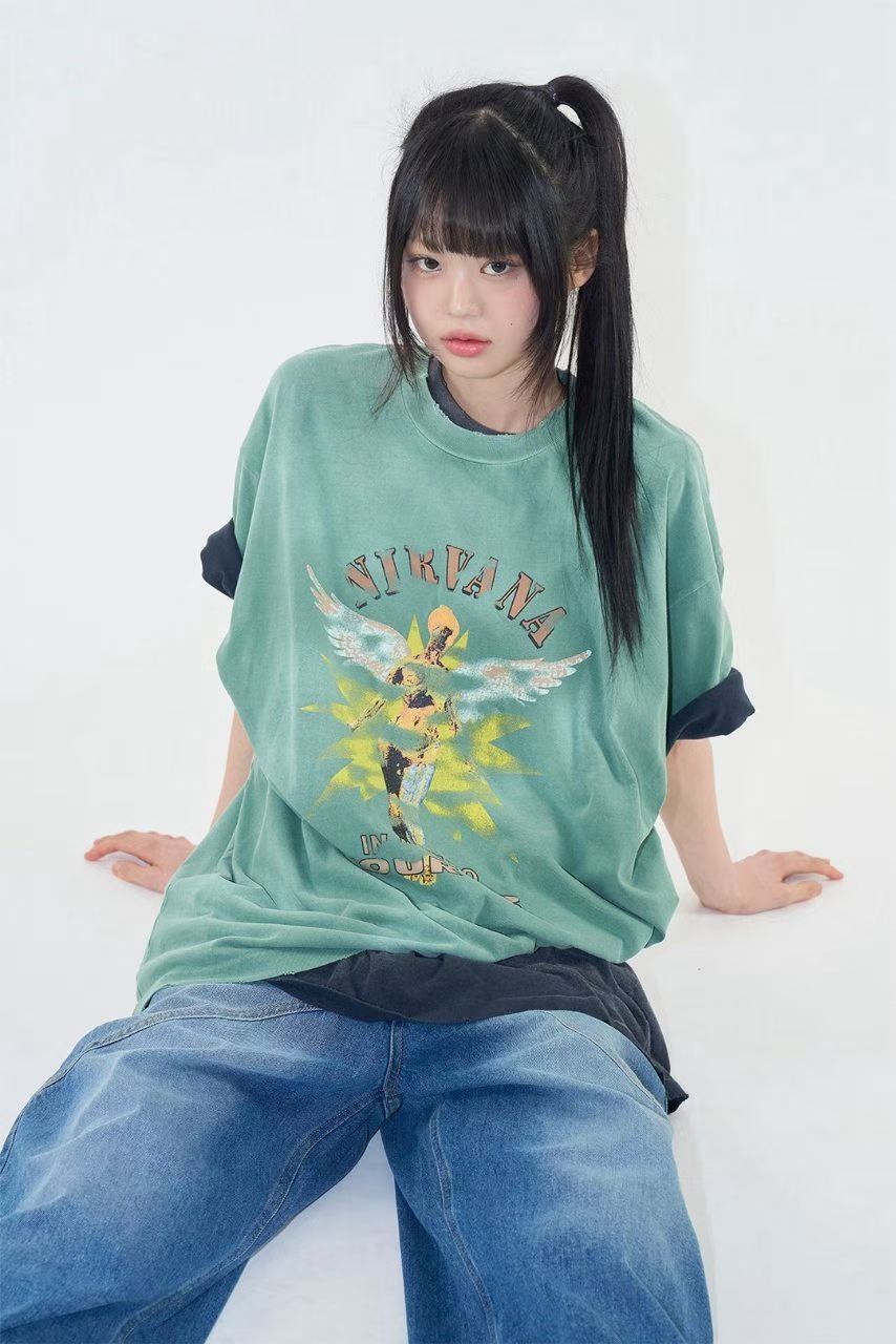 Nirvana In Utero World Tour 93-94 Archive Vintage Washed Tee