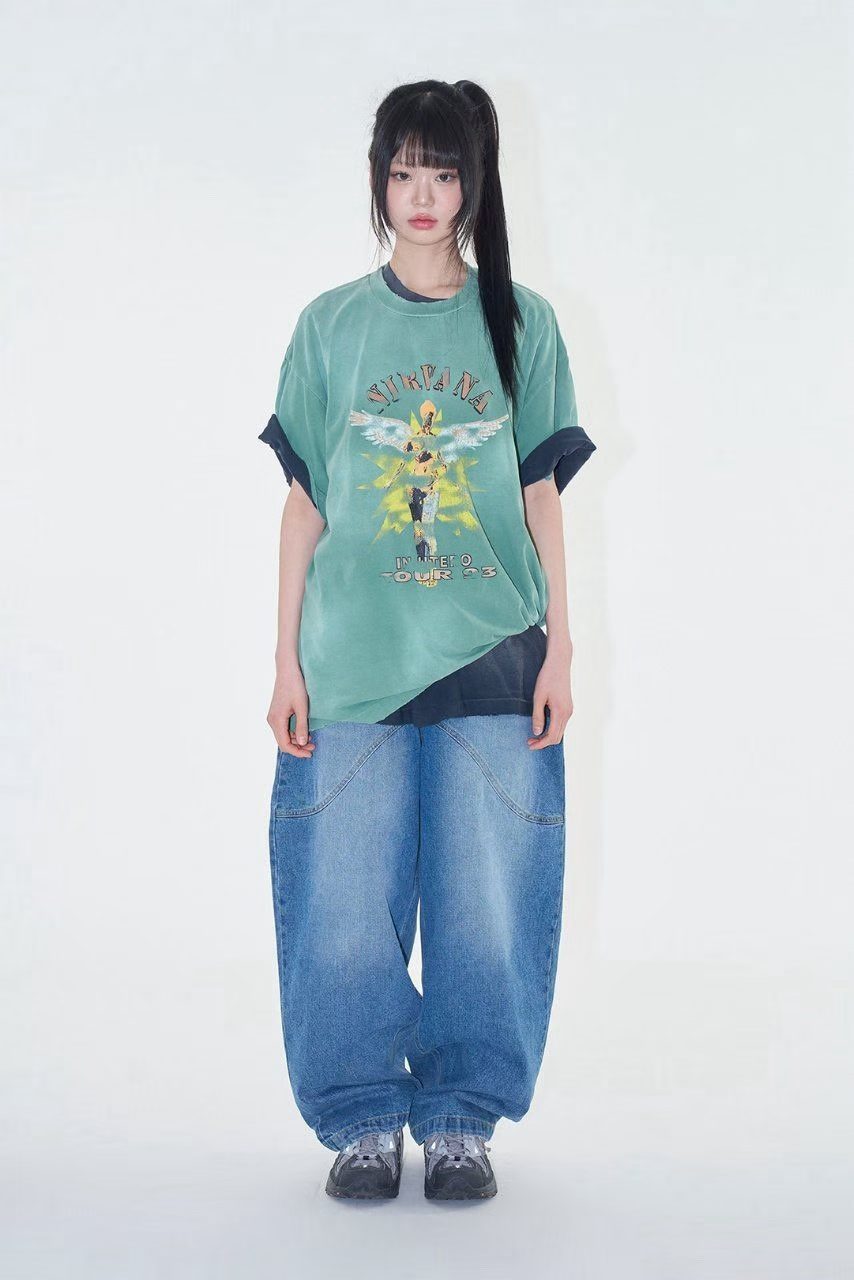 Nirvana In Utero World Tour 93-94 Archive Vintage Washed Tee