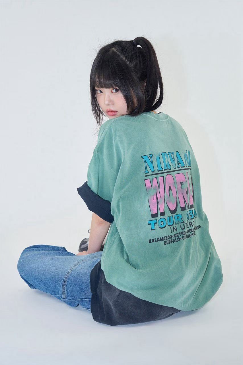 Nirvana In Utero World Tour 93-94 Archive Vintage Washed Tee