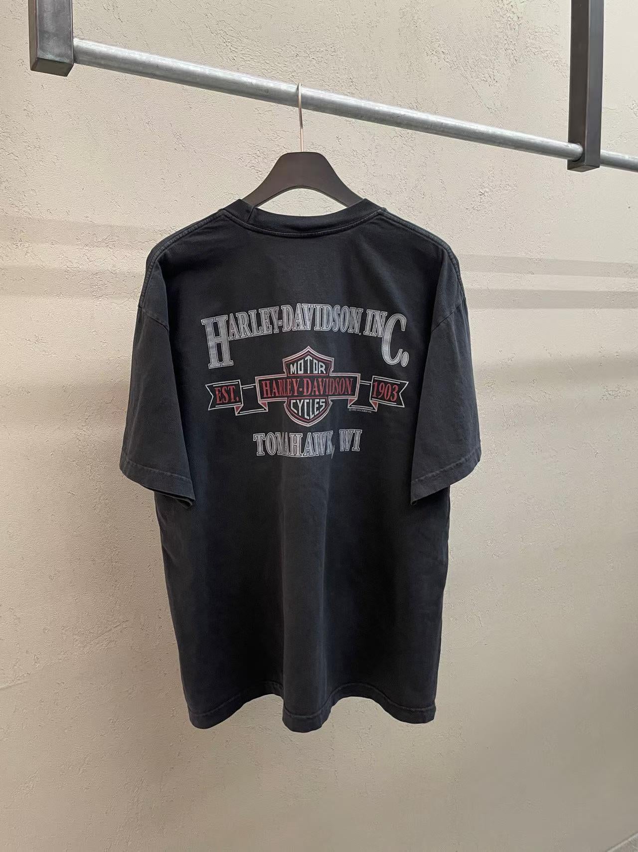 Harley-Davidson Inc. Tomahawk WI Est. 1903 Vintage Washed Tee